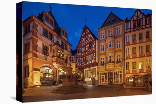 Europe, Germany, Rhineland-Palatinate, Bernkastel-Kues, Saint Michael's Fountain on Market Place-Chris Seba-Premier Image Canvas