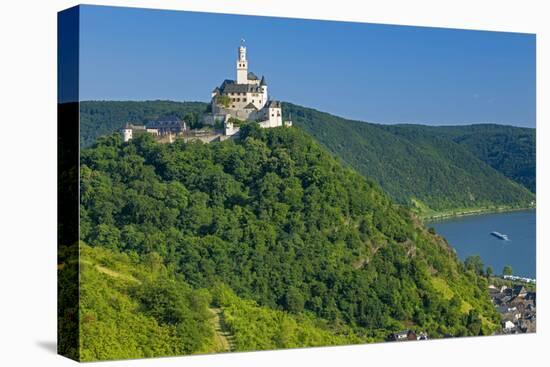 Europe, Germany, Rhineland-Palatinate, Middle Rhine Valley, Marksburg (Castle) over the Rhine-Chris Seba-Premier Image Canvas