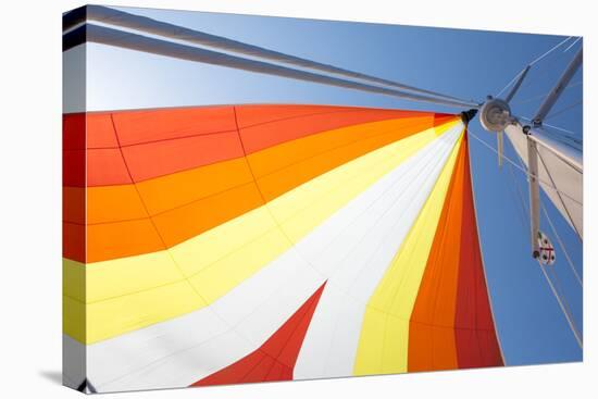 Europe, Italy Mediterranean, Sailboat Spinnaker Colorful Display-Trish Drury-Premier Image Canvas