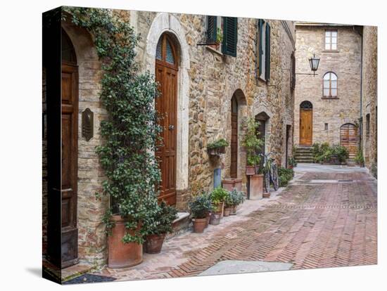 Europe, Italy, Tuscany, Pienza. Street Along the Town of Pienza-Julie Eggers-Premier Image Canvas