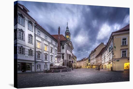 Europe, Slovenia, Ljubljana - Town Hall And The Main Square Of The Capital Of Slovenia-Aliaume Chapelle-Stretched Canvas