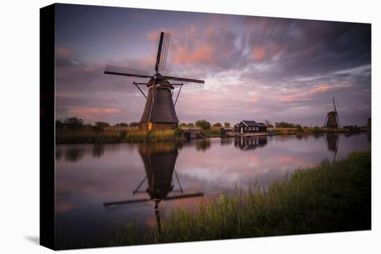 Europe, The Netherlands. Kinderdijk windmills at sunset.-Jaynes Gallery-Premier Image Canvas