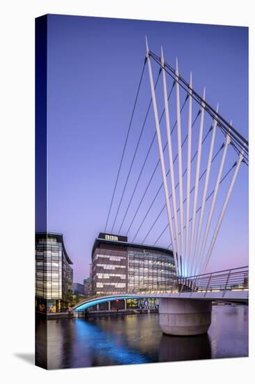 Europe, United Kingdom, England, Lancashire, Manchester, Salford Quays, Media City Footbridge-Mark Sykes-Premier Image Canvas