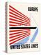 Europe-United States Lines-Lester Beall-Stretched Canvas