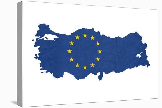 European Flag Map Of Turkey Isolated On White Background-Speedfighter-Stretched Canvas