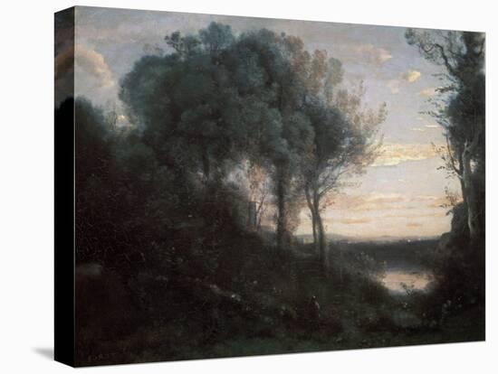 Evening, 1850-1860S-Jean-Baptiste-Camille Corot-Premier Image Canvas