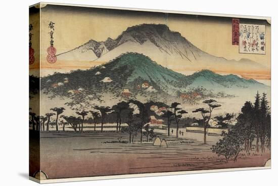 Evening Bells at Miidera Temple, C. 1834-Utagawa Hiroshige-Premier Image Canvas