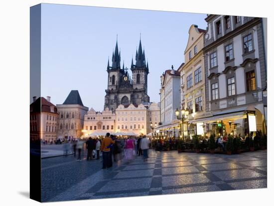 Evening, Cafes, Old Town Square, Church of Our Lady before Tyn, Old Town, Prague, Czech Republic-Martin Child-Premier Image Canvas