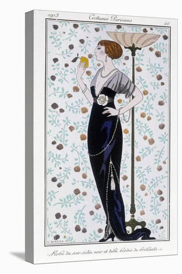 Evening Dress - Illustration by George Barbier (1882-1932) in “” Journal Des Dames Et Des Modes: Co-Georges Barbier-Premier Image Canvas