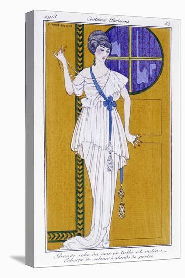 Evening Dress in Tulle and Satin - Illustration by George Barbier (1882-1932). in “” Journal Des Da-Georges Barbier-Premier Image Canvas