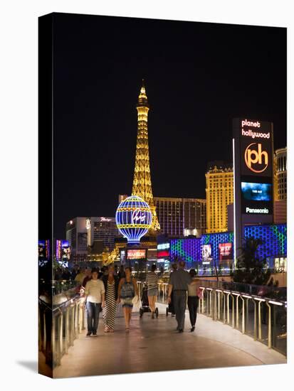 Evening from Walkway, Las Vegas Boulevard, the Strip, Las Vegas, Nevada, Usa-Walter Bibikow-Premier Image Canvas