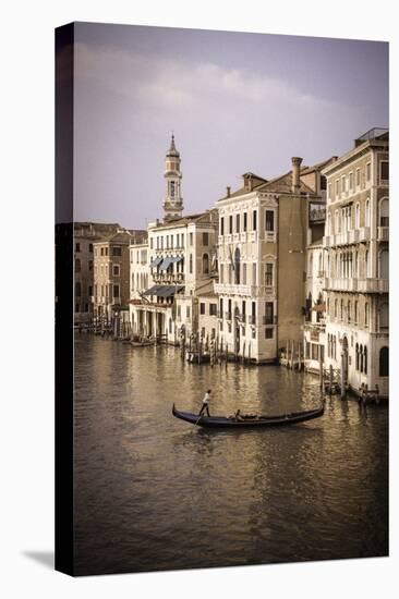 Evening light and gondola on the Grand Canal, Venice, Veneto, Italy-Russ Bishop-Premier Image Canvas