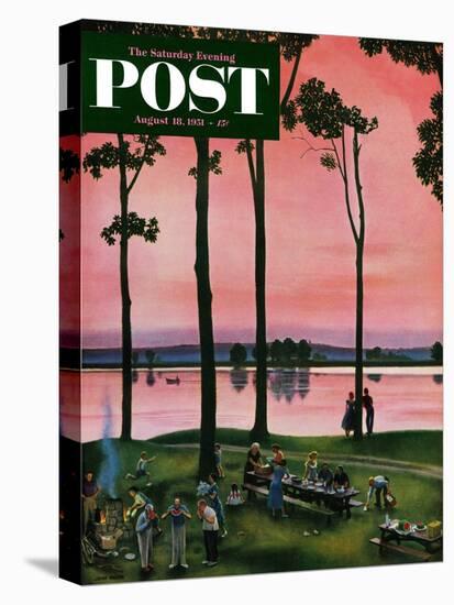 "Evening Picnic" Saturday Evening Post Cover, August 18, 1951-John Falter-Premier Image Canvas