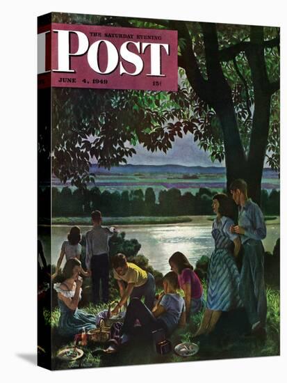 "Evening Picnic," Saturday Evening Post Cover, June 4, 1949-John Falter-Premier Image Canvas