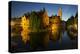 Evening reflections on Rozenhoedkaai, with Belfry (Belfort) Tower, UNESCO World Heritage Site, Brug-Peter Barritt-Premier Image Canvas