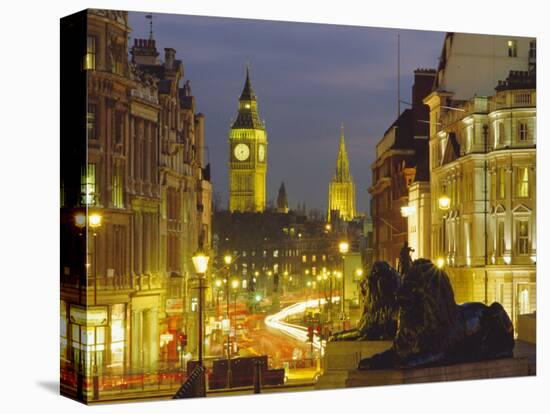 Evening View from Trafalgar Square Down Whitehall with Big Ben in the Background, London, England-Roy Rainford-Premier Image Canvas