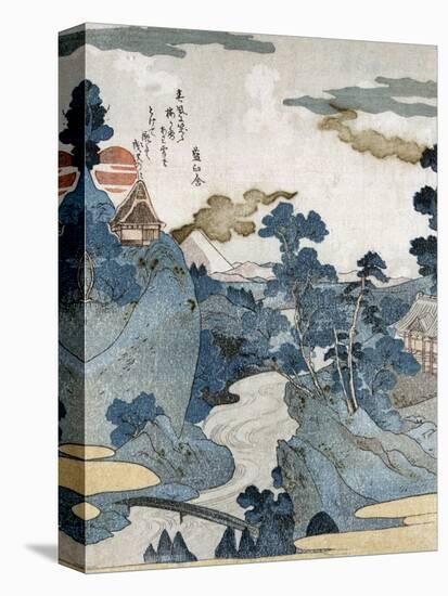 Evening View of Fuji, Japanese Wood-Cut Print-Lantern Press-Stretched Canvas