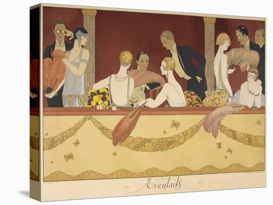 Eventails People enjoying an evening at the theatre-Georges Barbier-Premier Image Canvas