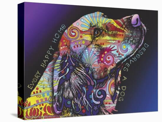 Every Happy Home, Deserves a Dog, Pets, Dogs, Purple fade, Looking up, Animals, Pop Art, Stencils-Russo Dean-Premier Image Canvas