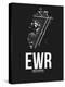 EWR Newark Airport Black-NaxArt-Stretched Canvas