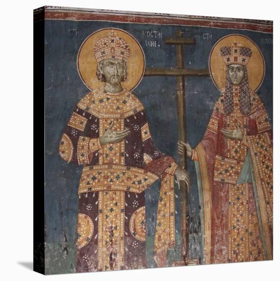 Exaltation of the Cross. Saints Constantine the Great and Helena, 1321-1322-null-Premier Image Canvas