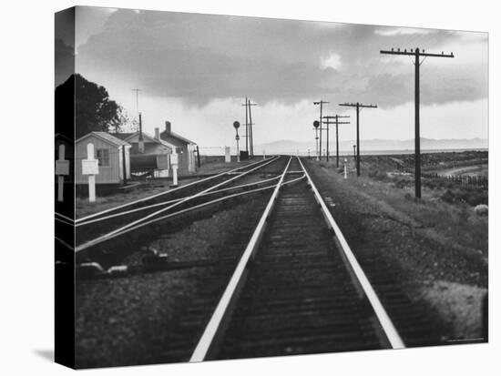 Excellent of Southern Pacific Railroad Tracks Stretching Off Into the Distance-Frank Scherschel-Premier Image Canvas