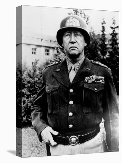 Excellent of Us Four Star Gen. George S. Patton Jr. in Uniform and Helmet-null-Premier Image Canvas