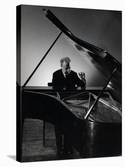 Excellent Photgraph of Pianist Josef Hofmann Seated at Piano in His Studio-Gjon Mili-Premier Image Canvas