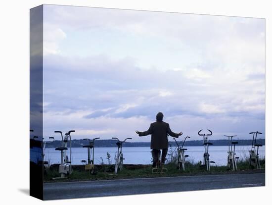 Exercising Beside the Water, Vashon Island, Washington State-Aaron McCoy-Premier Image Canvas