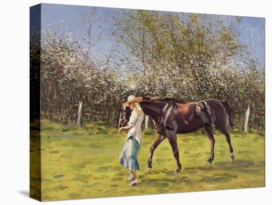 Exercising the Horse,-Edward Dawson-Premier Image Canvas
