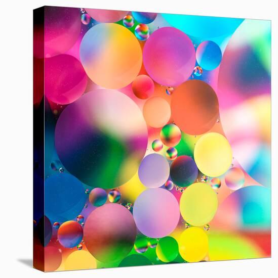 Experiment with Oil Drops on Water, Colorful Background-Abstract Oil Work-Premier Image Canvas