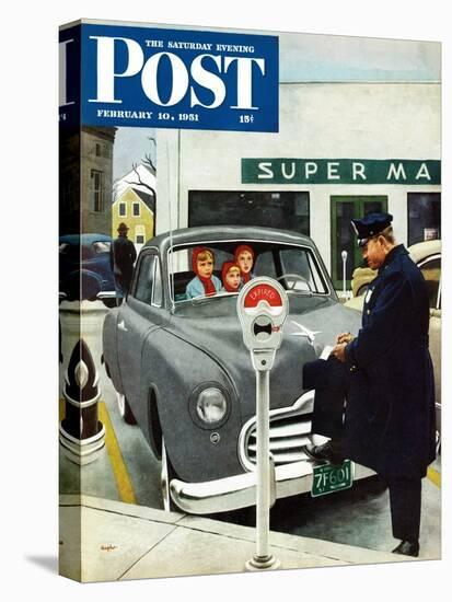 "Expired Meter" Saturday Evening Post Cover, February 10, 1951-George Hughes-Premier Image Canvas