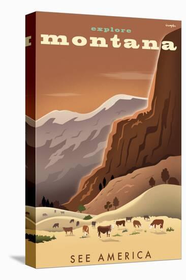 Explore Montana, See America-Michael Crampton-Stretched Canvas