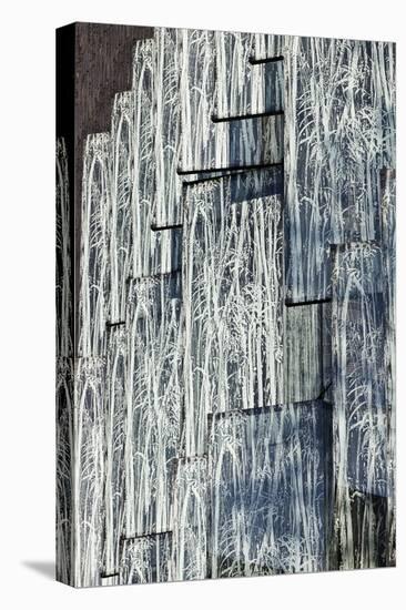 Exterior Detail of Grey Glass Panels Imprinted with Willow Branches Pattern-Julian Castle-Stretched Canvas