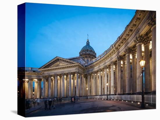 Exterior of Cathedral of Our Lady of Kazan at night, St. Petersburg, Leningrad Oblast, Russia-Ben Pipe-Premier Image Canvas