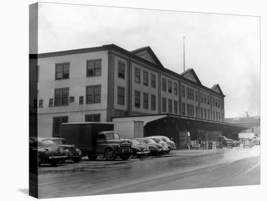 Exterior of Fulton Fish Market New York, NY Photo - New York, NY-Lantern Press-Stretched Canvas