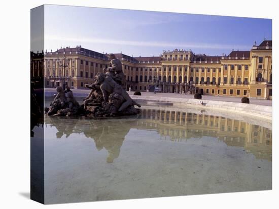 Exterior of the Schloss Schonbrunn, with Fountain and Pool in Front, Vienna-Richard Nebesky-Premier Image Canvas