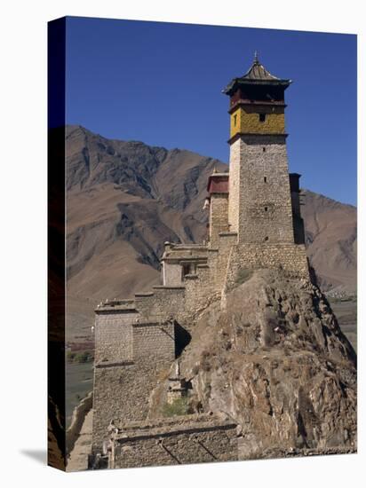 Exterior of Tower at Yumbu Lhakang, the Oldest Dwelling in Tibet, Central Valley of Tibet, China-Alison Wright-Premier Image Canvas