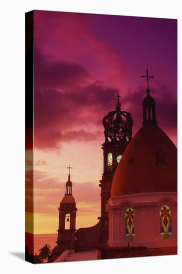 Exterior View of the Church of Guadalupe at Sunset-Randy Faris-Premier Image Canvas