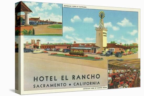 Exterior View of the Hotel el Rancho - Sacramento, CA-Lantern Press-Stretched Canvas