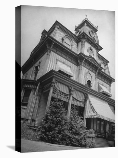 Exterior View of the Victorian-Style House of the Mansard Family in the Hudson River Valley-Margaret Bourke-White-Premier Image Canvas