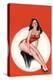 Eyeful Magazine; Brunette in a Red Bathing Suit-Peter Driben-Stretched Canvas