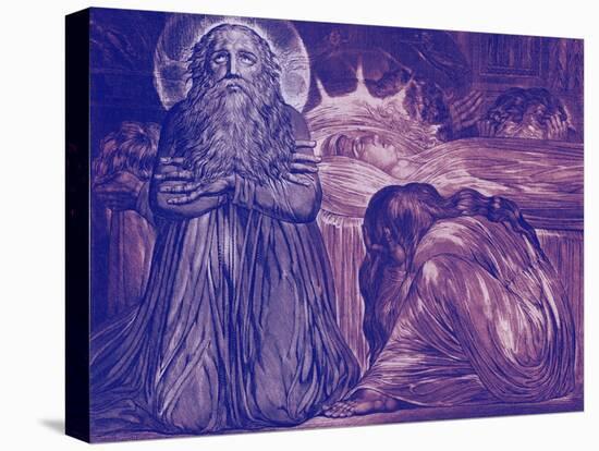 Ezekiel Kneeling By the Death-Bed of his Wife by William Blake-William Blake-Premier Image Canvas