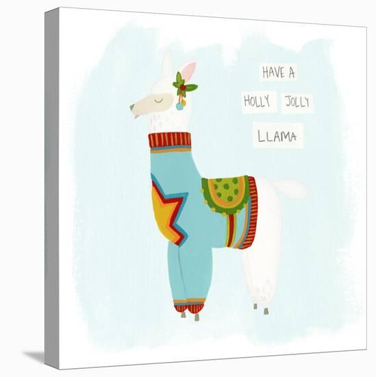 Fa-la-la-la Llama IV-June Vess-Stretched Canvas