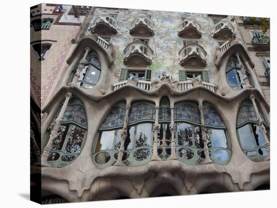 Facade of Casa Batllo by Gaudi, UNESCO World Heritage Site, Passeig de Gracia, Barcelona, Spain-Nico Tondini-Premier Image Canvas