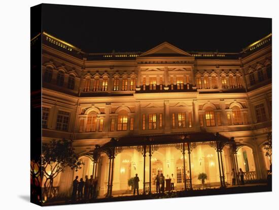 Facade of the Raffles Hotel at Night in Singapore, Southeast Asia-Steve Bavister-Premier Image Canvas