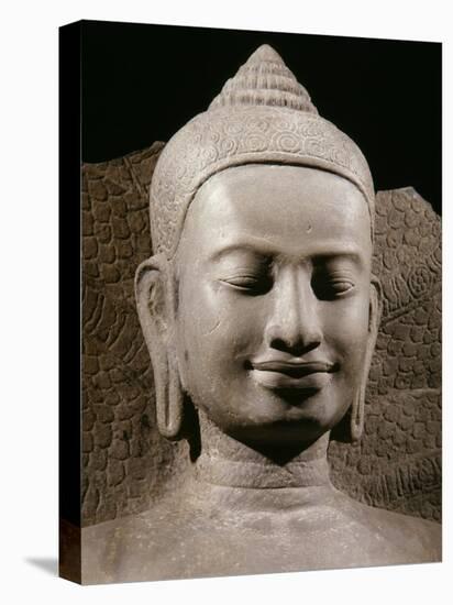 Face, Buddha Protected by the Naga, Sandstone, late 12th - early 13th century-null-Premier Image Canvas