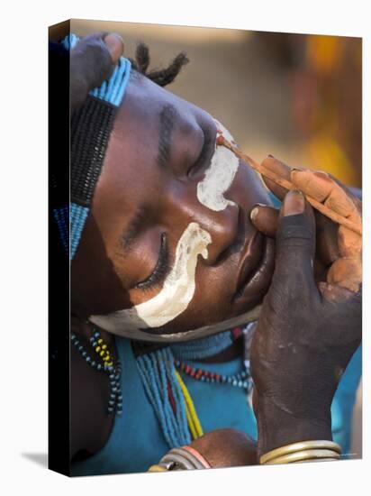 Face Painting with a Mixture of Clay, Turmi, Ethiopia-Jane Sweeney-Premier Image Canvas