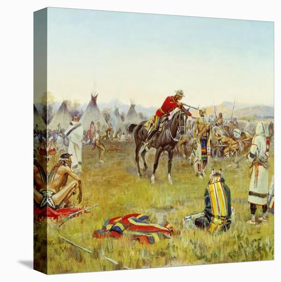 Facing the Indians (Single Handed). 1917-Charles Marion Russell-Premier Image Canvas