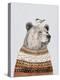 Fair Isle Bear I-Victoria Borges-Stretched Canvas